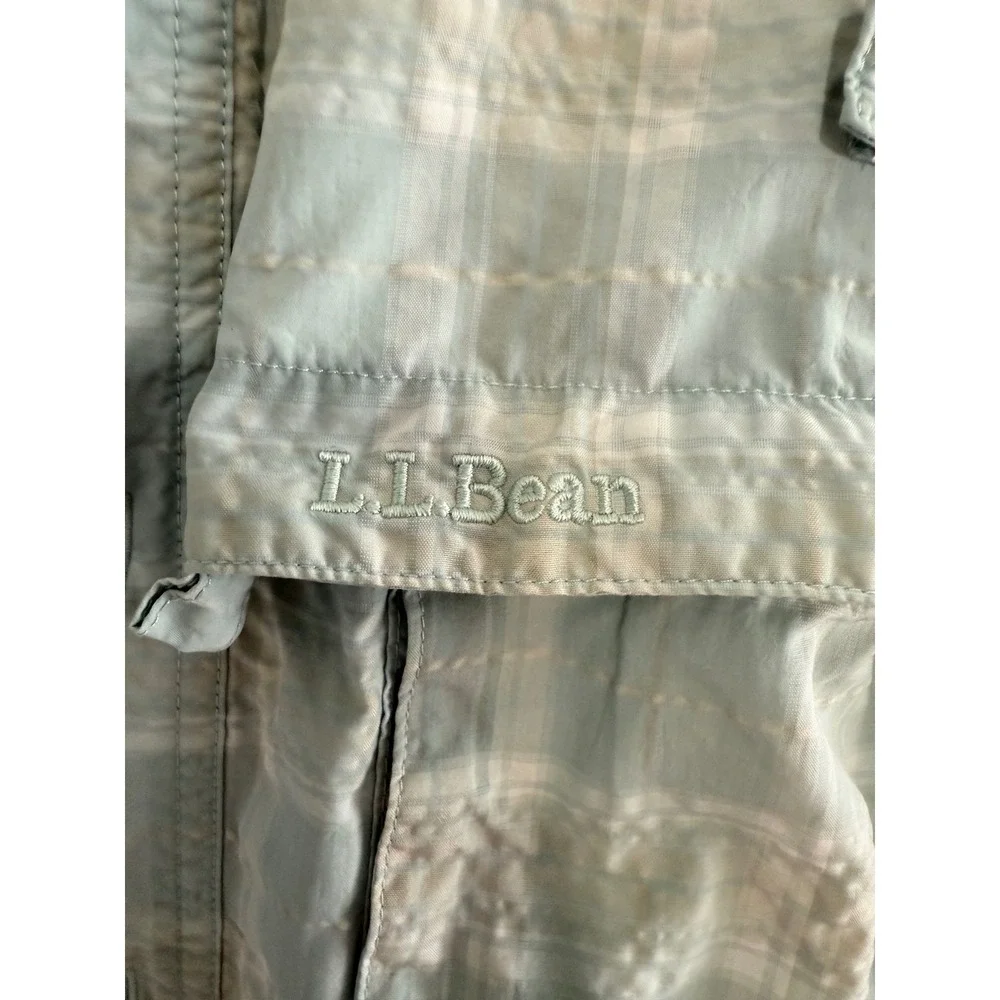 L.L. Bean Vented Plaid Fishing Shirt Size XL Light Teal Green Blue EUC